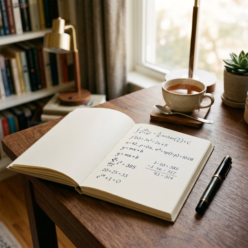 ノートに手書きで九星気学の計算式を書いている様子