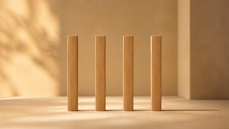 年柱・月柱・日柱・時柱の四本の柱をイメージした構成