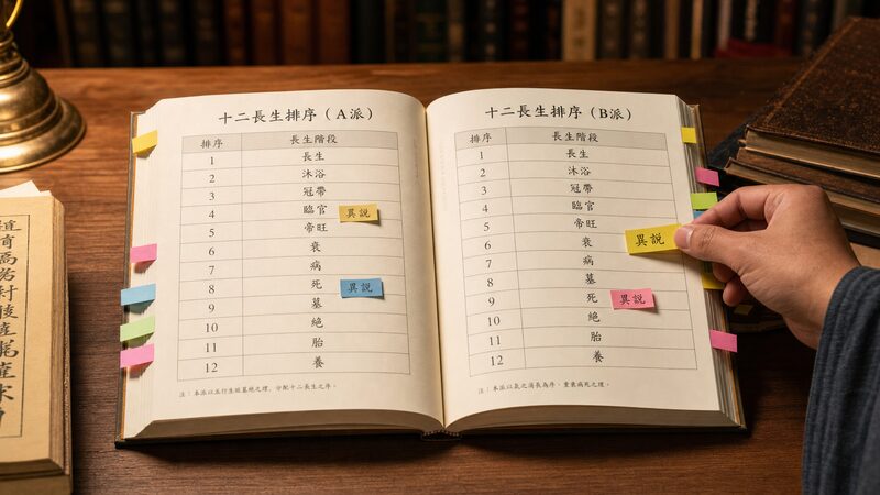 四柱推命の十二運の強さの序列を比較するイメージ
