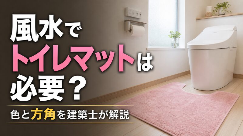 風水のトイレマットの色と方角を建築士が解説するアイキャッチ