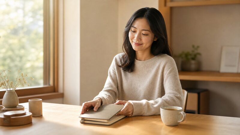 身強・身弱についての疑問を整理し終えて落ち着いた様子の女性のイメージ