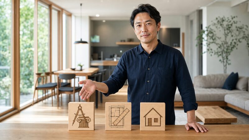 占術の理・建築の実・暮らしの利という3つのものさしを説明する建築士