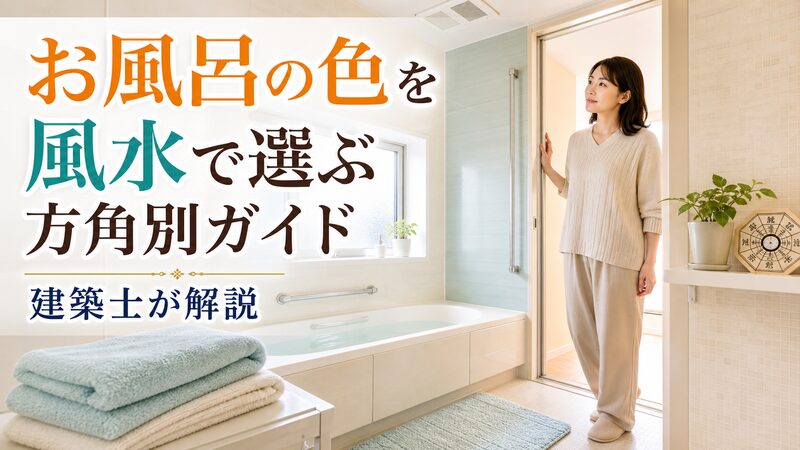 風水でお風呂の色を方角別に選ぶ方法を建築士が解説するアイキャッチ画像