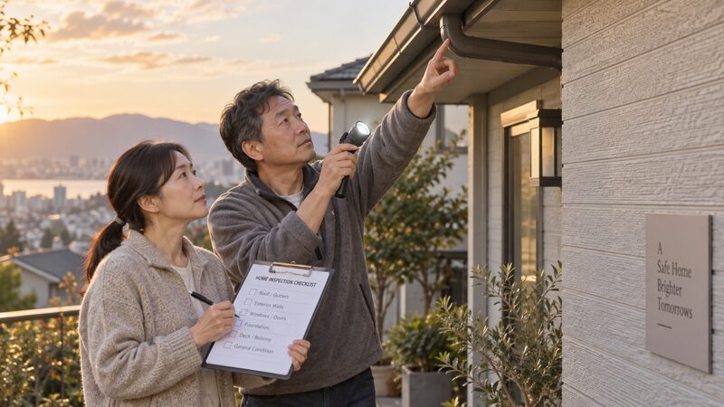 空亡の時期に住まいの点検・整備を進める夫婦のイメージ