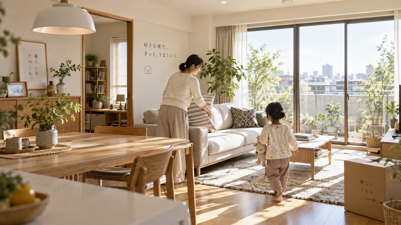 採光や風通しのよい間取りで暮らしを整える新居のイメージ
